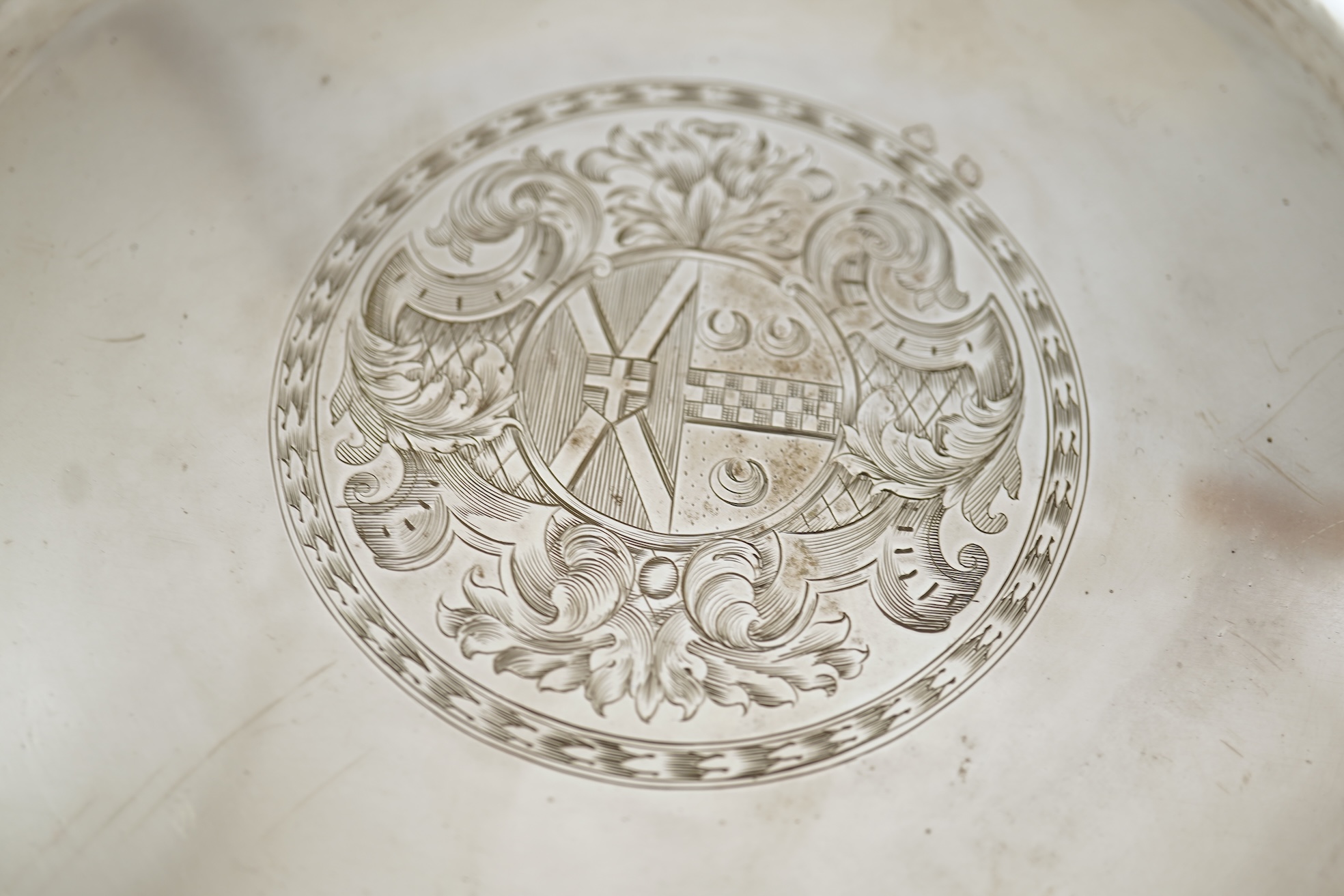 A Queen Anne Britannia standard silver soup plate, no makers mark